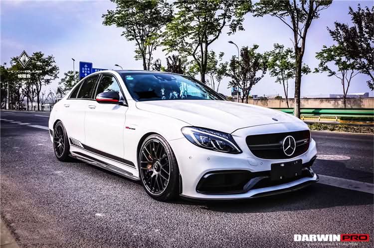 2015-2021 Mercedes Benz W205 C63 S AMG Sedan BKSS Style Carbon Fiber Front Lip