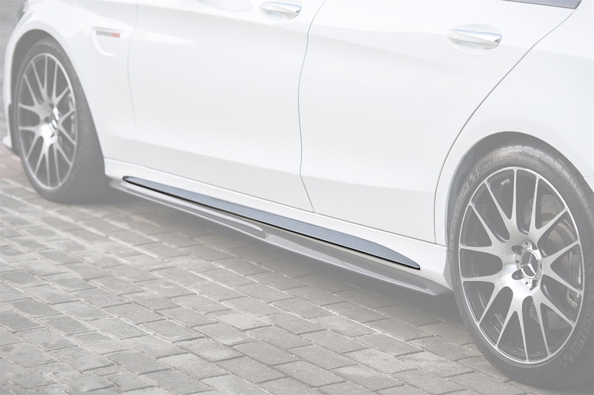 2015-2021 Mercedes Benz W205 C63 AMG C43 C Class Sedan Carbon Fiber Side Skirts Trim