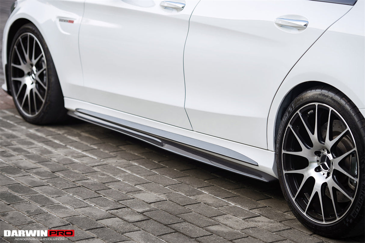 2015-2021 Mercedes Benz W205 C63 AMG C43 C Class Sedan Carbon Fiber Side Skirts Trim