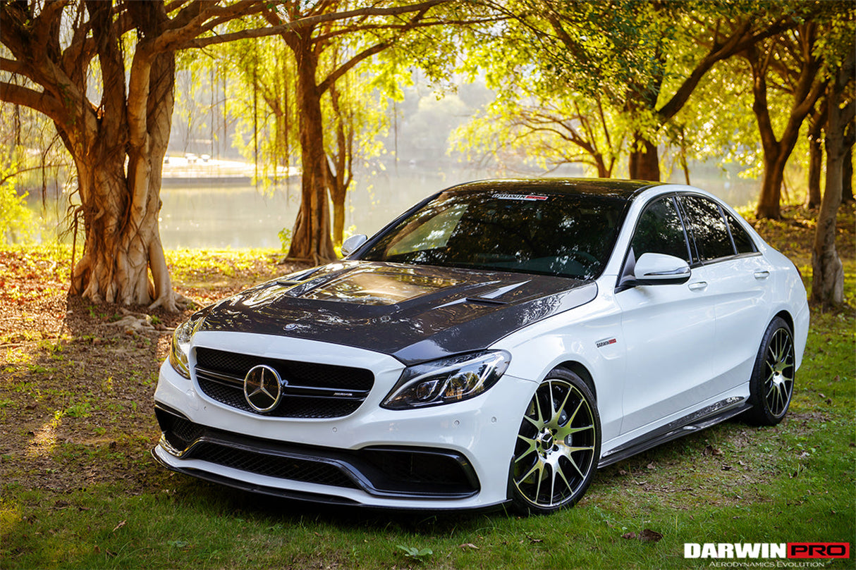 2015-2021 Mercedes Benz W205 C63 AMG C43 C Class Sedan Carbon Fiber Side Skirts Trim