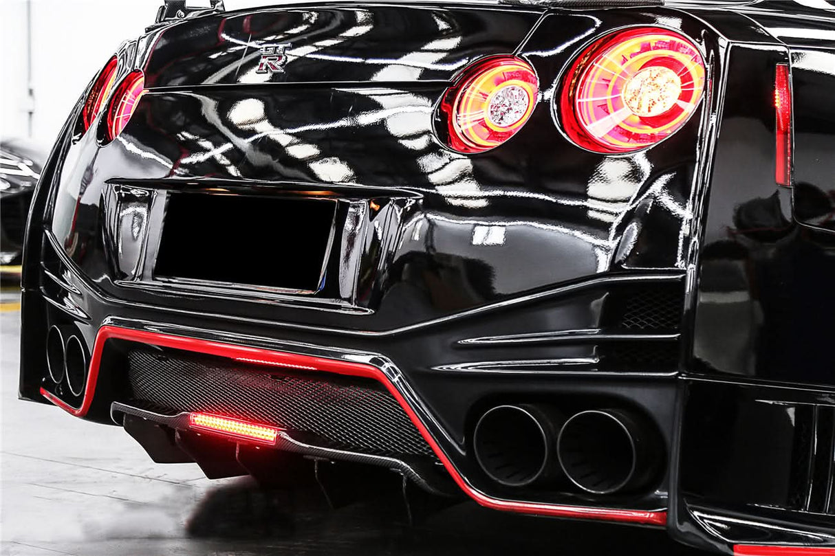 2012-2023 Nissan GTR R35 DBA EBA BKSS Style Carbon Fiber Rear Diffuser Canards