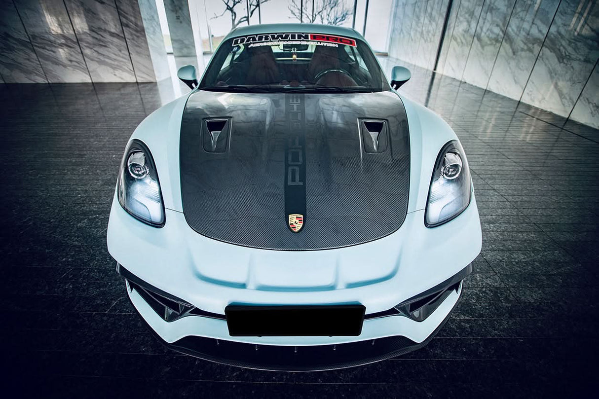 DarwinPRO 2012-2025 Porsche 718 And 981 Cayman And Boxster GT2RS Style Carbon Fiber Hood