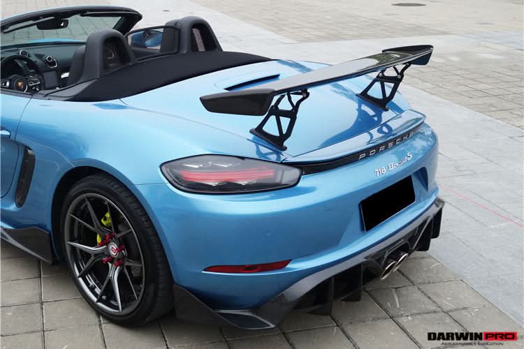 DarwinPRO 2016-2025 Porsche 718 Cayman And Boxster BKSS Style Carbon Fiber Rear Trim