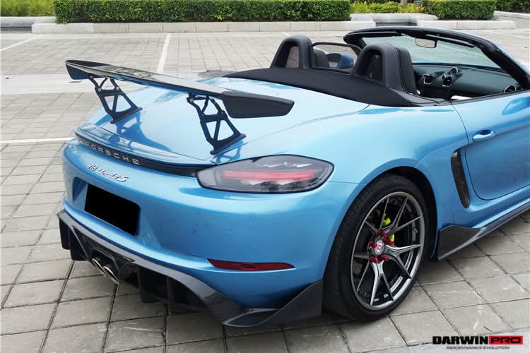 DarwinPRO 2016-2025 Porsche 718 Cayman And Boxster BKSS Style Carbon Fiber Rear Trim
