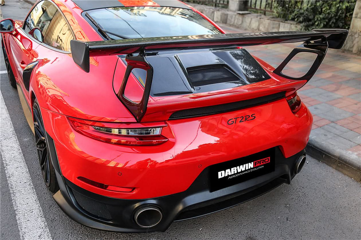 2016-2019 Porsche 911 991.2 Partial Carbon Fiber Trunk Spoiler Wing DarwinPRO (GT2RS Style) Fits Carrera, S, 4S