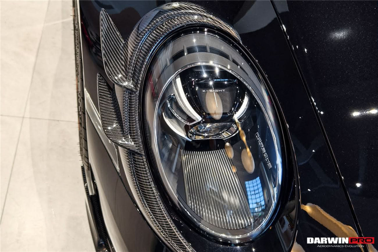 2019-UP Porsche 911 992 Headlight Eyelid Eyebrow Cover DarwinPRO (BKSSII) Fits Carrera, S, 4, 4S, Targa, Cabriolet