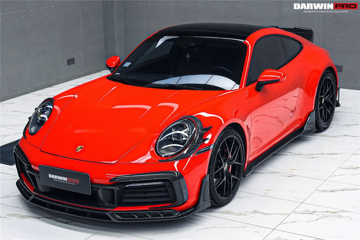 Darwinpro 2019-2024 Porsche 911 992 Carrera S 4 4S Targa Cabriolet BKSSII Style Front Bumper Lip Splitter