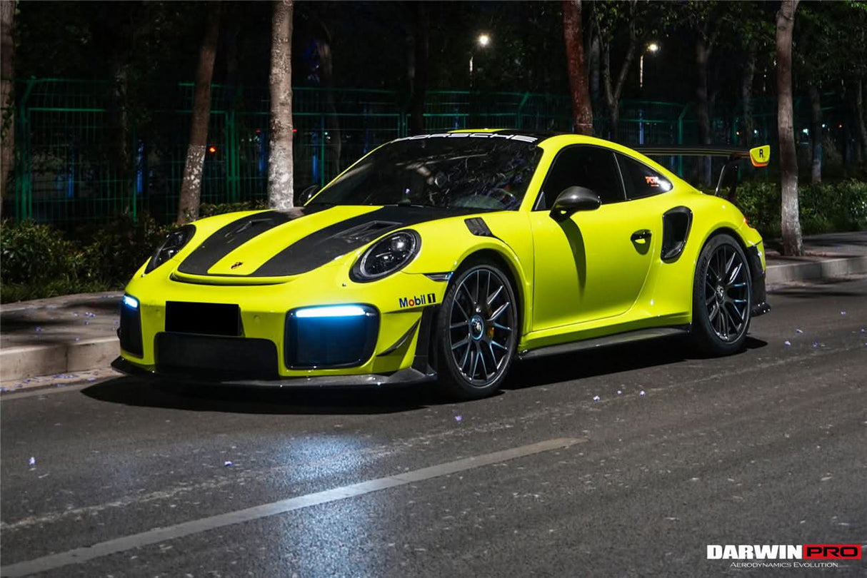 2013-2019 Porsche 911 991 Turbo S GT2RS Style Partial Carbon Fiber Front Bumper and Fender