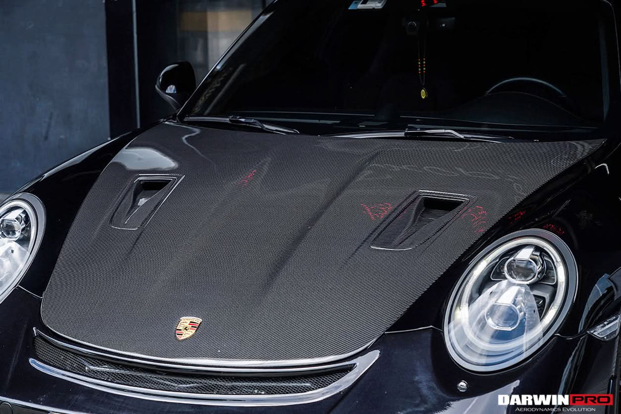 DarwinPRO 2013-2019 Porsche 911 991 Carrera & C2, C2S, C4, C4S, Targa & GT3 & Turbo GT2RS-Style Carbon Fiber Hood