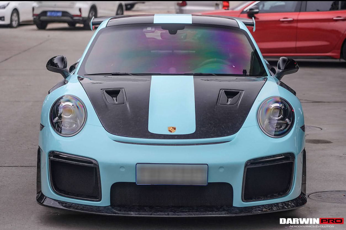 DarwinPRO 2012-2019 Porsche 991 Carrera S & Targa 4 & 4s & GT3 Convert GT2RS Style Carbon Fiber Hood