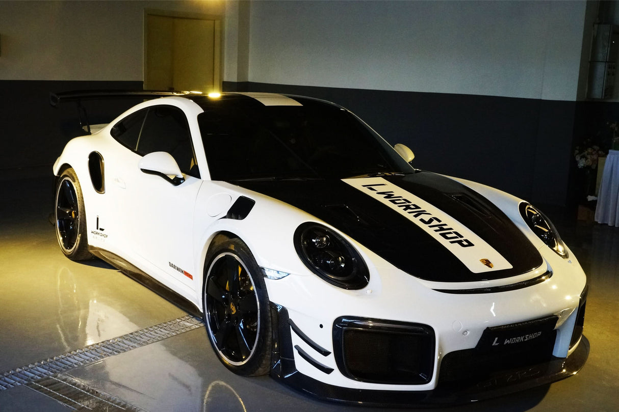 2013-2019 Porsche 911 991 Turbo S GT2RS Style Partial Carbon Fiber Front Bumper and Fender
