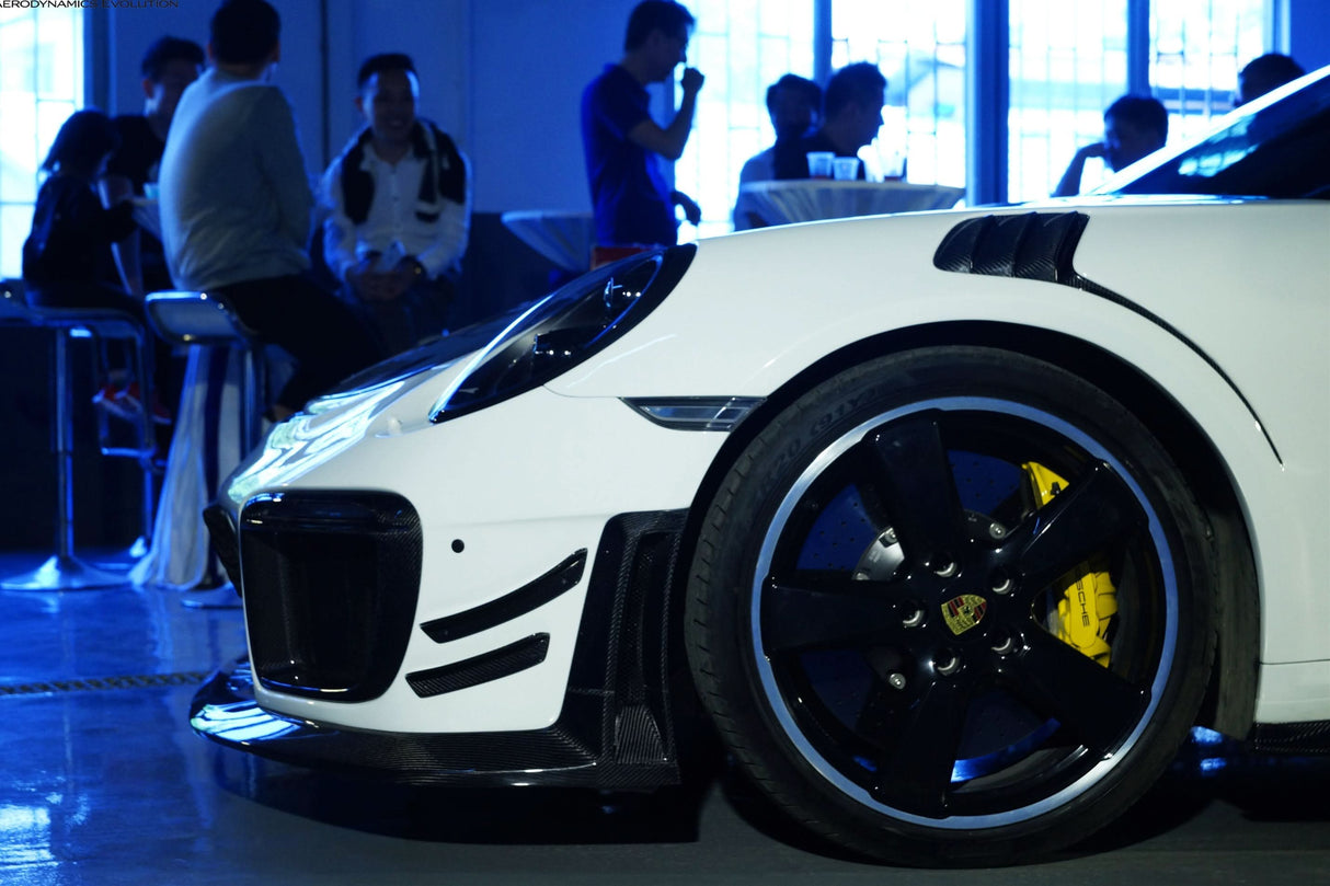 2013-2019 Porsche 911 991 Turbo S GT2RS Style Partial Carbon Fiber Front Bumper and Fender