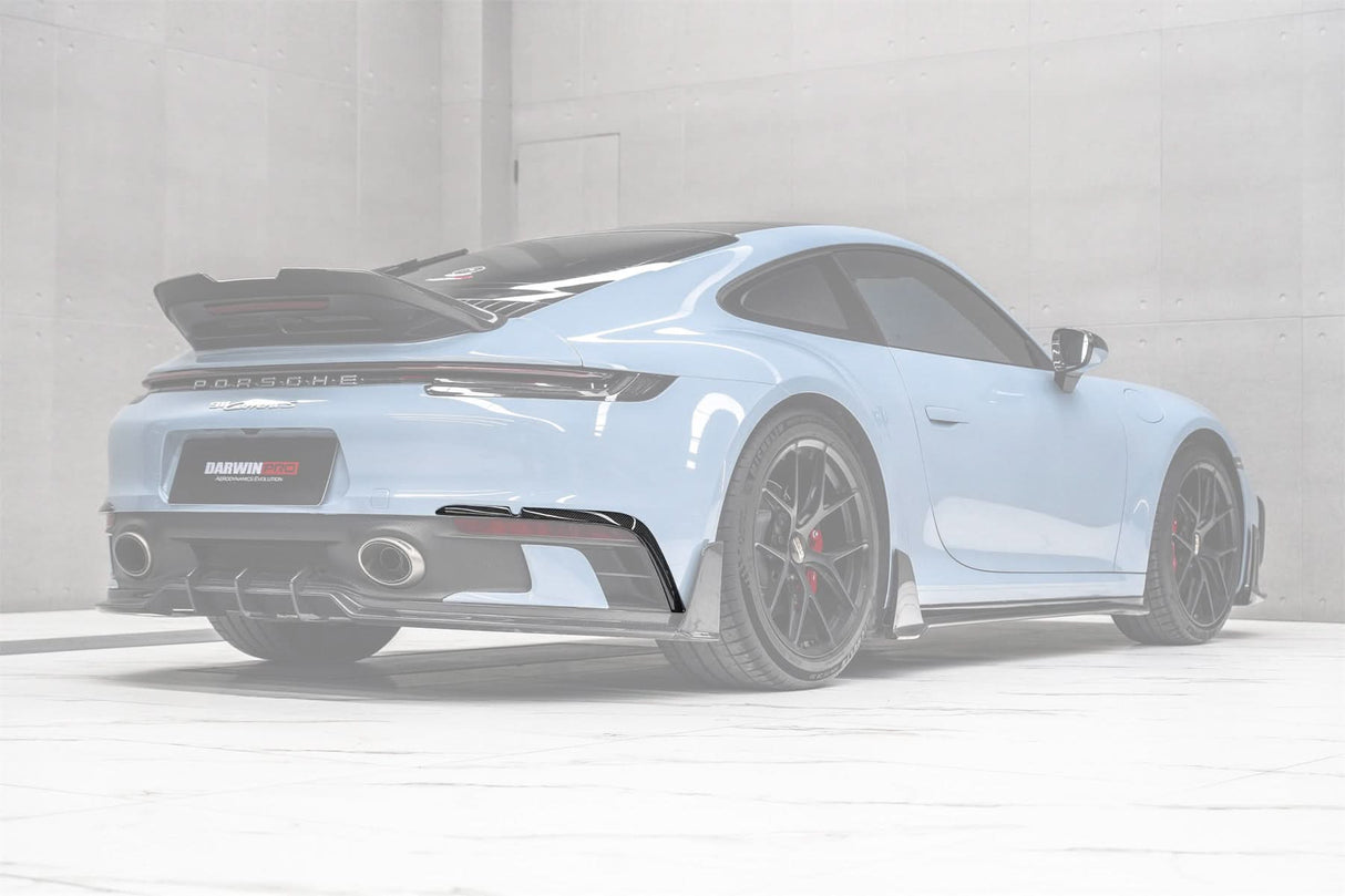 2019-2024 Porsche 911 992 SD-Sport Design Model Carbon Fiber Rear Bumper Vent Trims DarwinPRO (BKSSII) Fits Carrera, S, 4, 4S, Targa, Cabriolet
