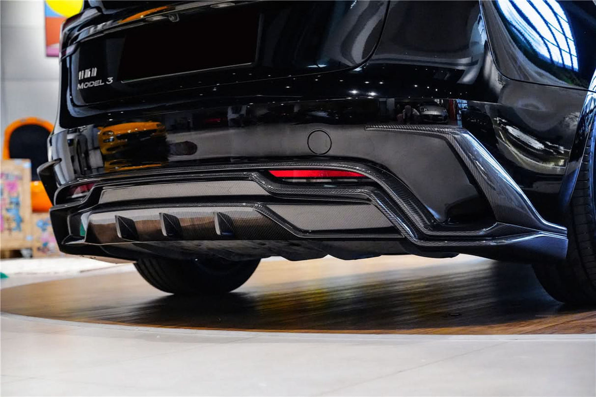 2024-2026 Tesla Model 3 Highland RWD AWD PERFORMANCE Carbon Fiber IMP Design Rear Diffuser