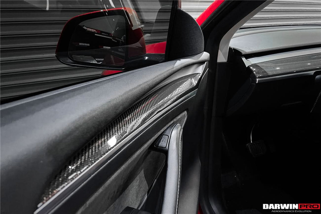 2020-2023 Tesla Model 3 Y OEM Style Autoclave Carbon Fiber Door Trim Interior Replacement