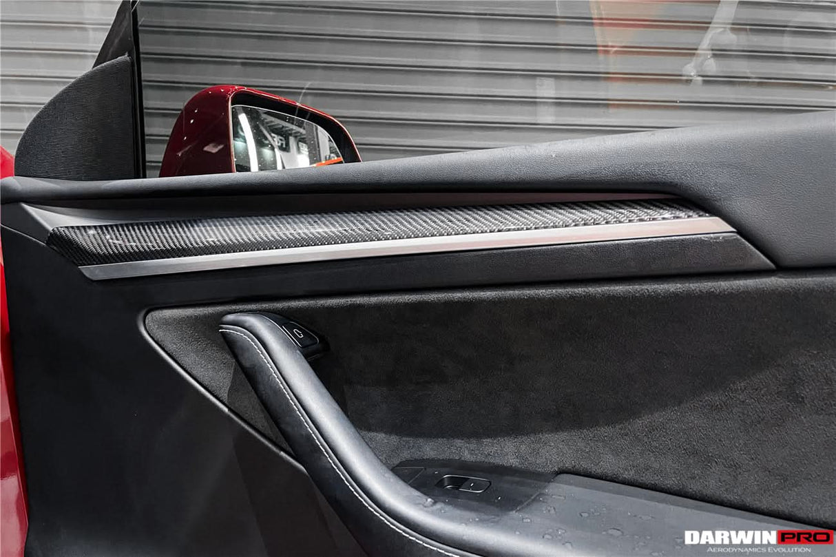 2020-2023 Tesla Model 3 Y OEM Style Autoclave Carbon Fiber Door Trim Interior Replacement