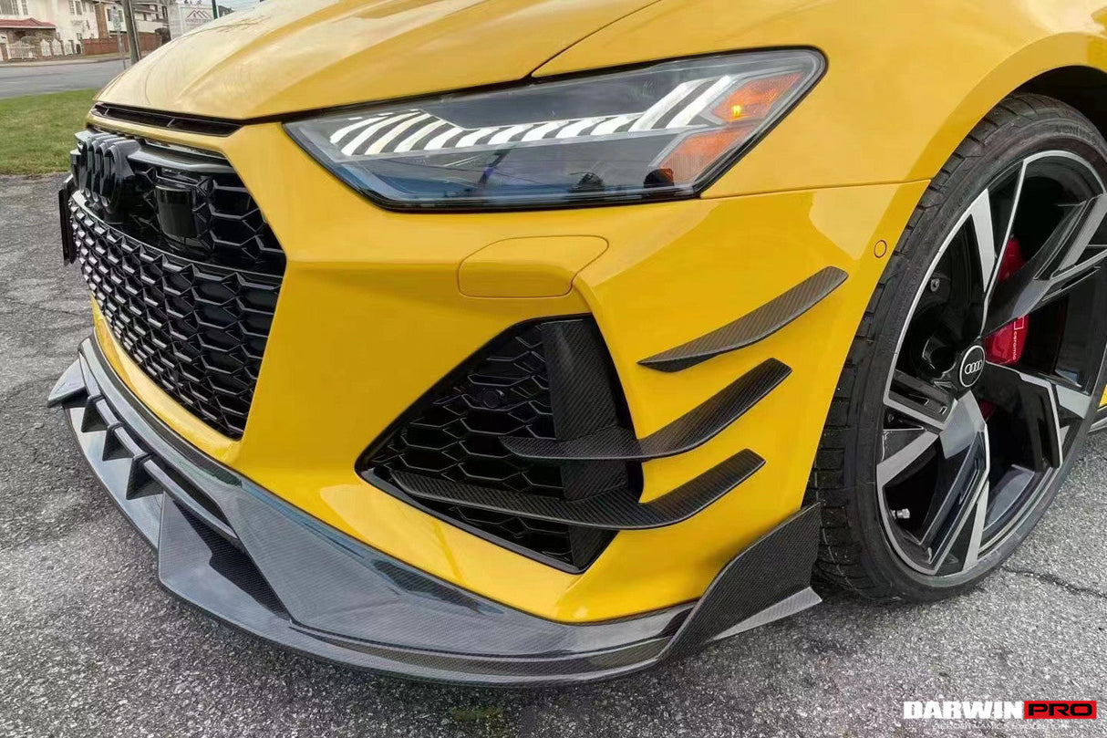 2019-UP Audi RS6 Avant C8 | RS7 Quattro Carbon Fiber Front Canards - DarwinPRO (iMP)