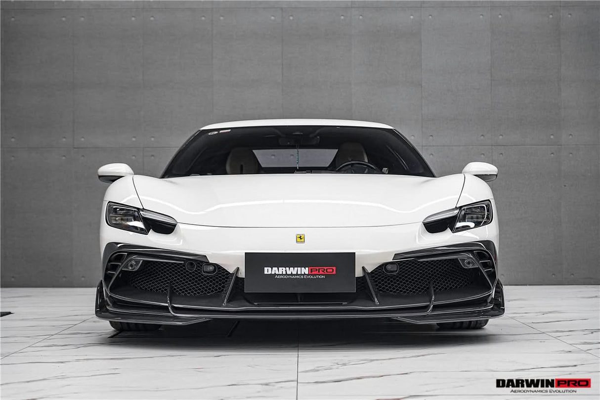 DarwinPRO 2022-2026 Ferrari 296 GTB & GTS Type F171 iMP Style Carbon Fiber Front Bumper Lip Splitter
