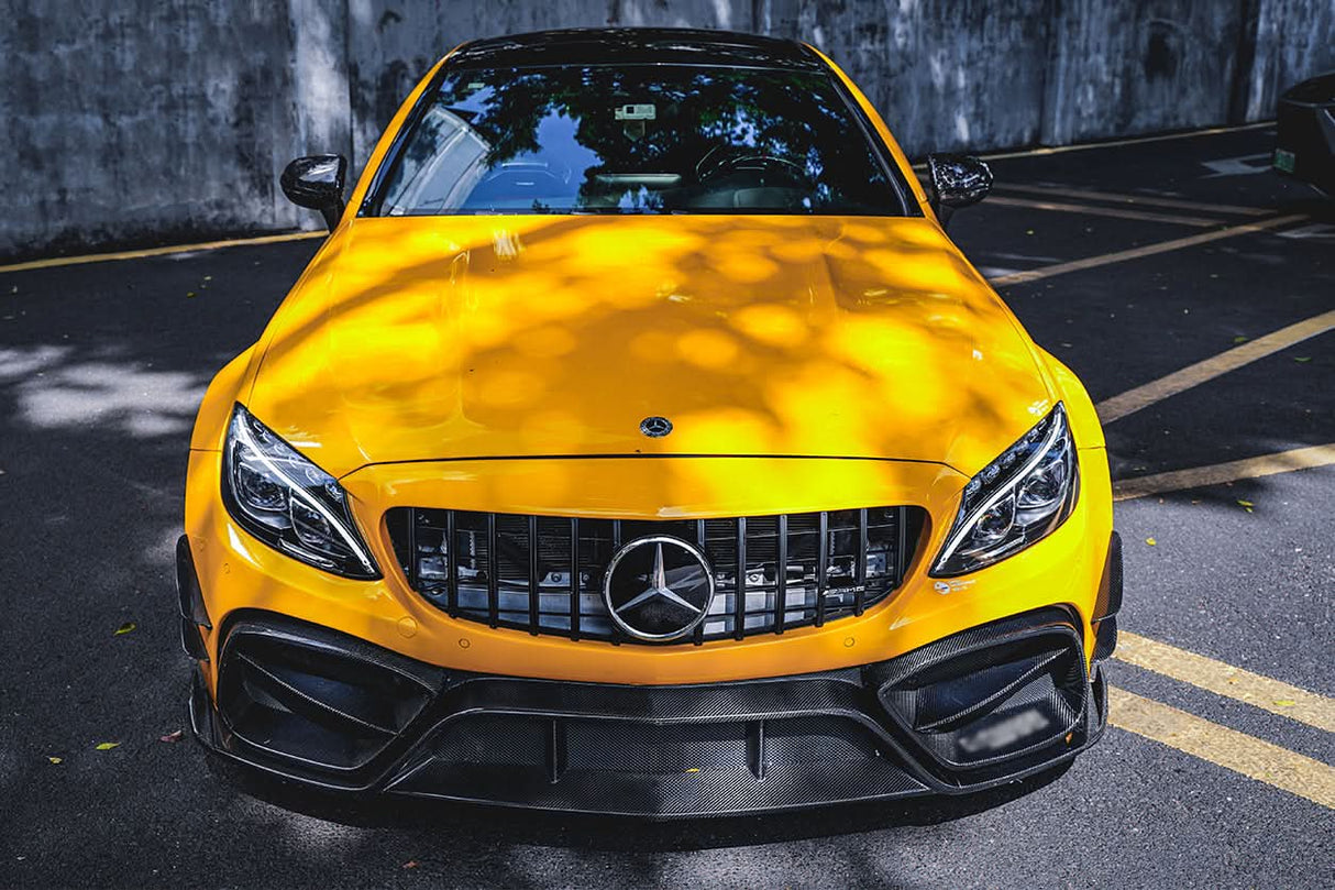 2015-2021 Mercedes Benz W205 C63 C63S AMG Coupe IMP Performance Partial Carbon Fiber Front Bumper With Canards