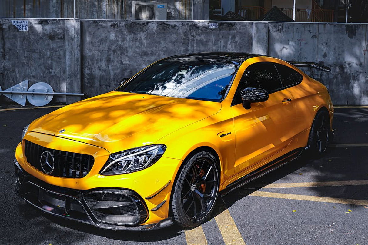 2015-2021 Mercedes Benz W205 C63 C63S AMG Coupe IMP Performance Partial Carbon Fiber Front Bumper With Canards