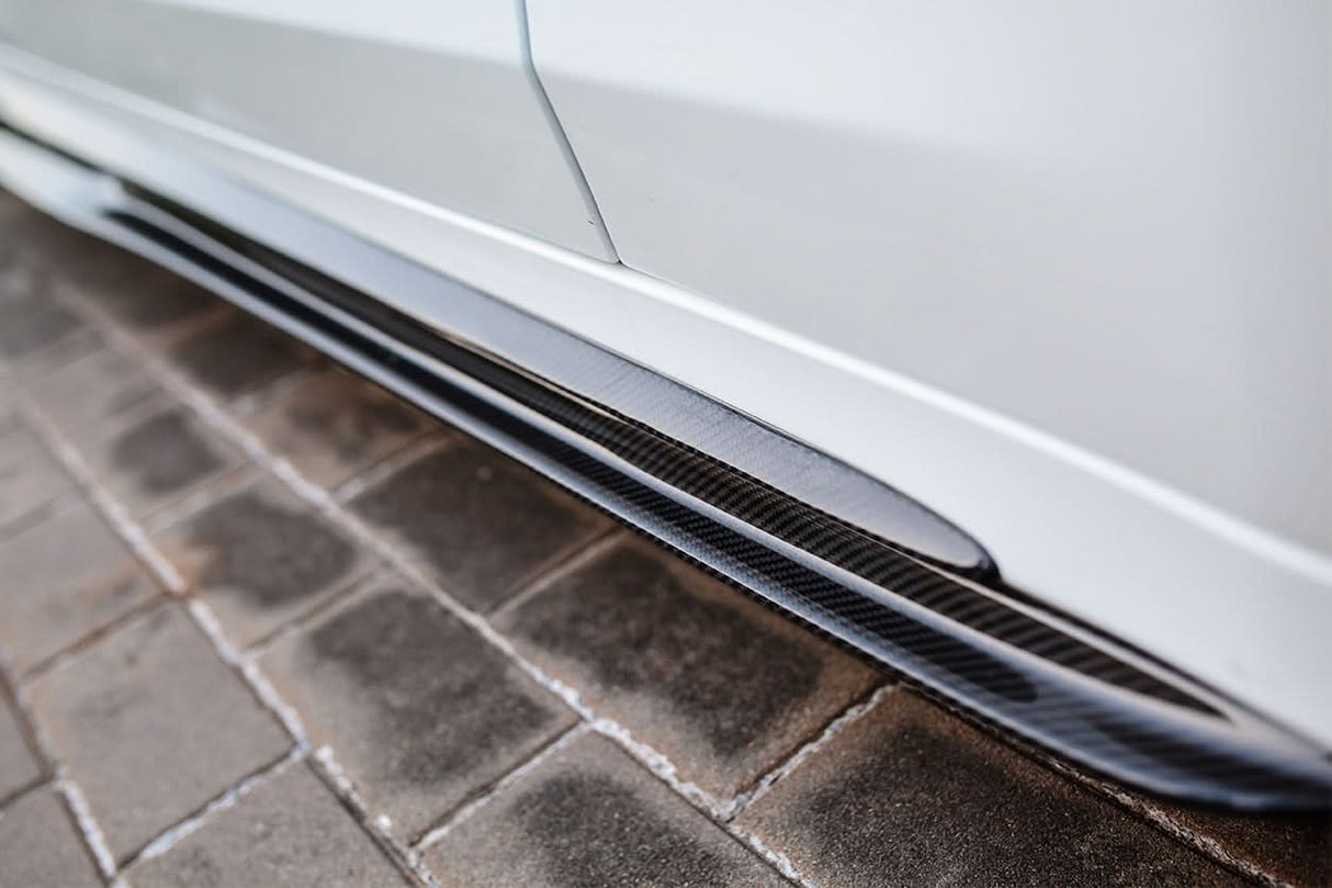 2015-2021 Mercedes Benz W205 C63 AMG C43 C Class Sedan Carbon Fiber Side Skirts Extension