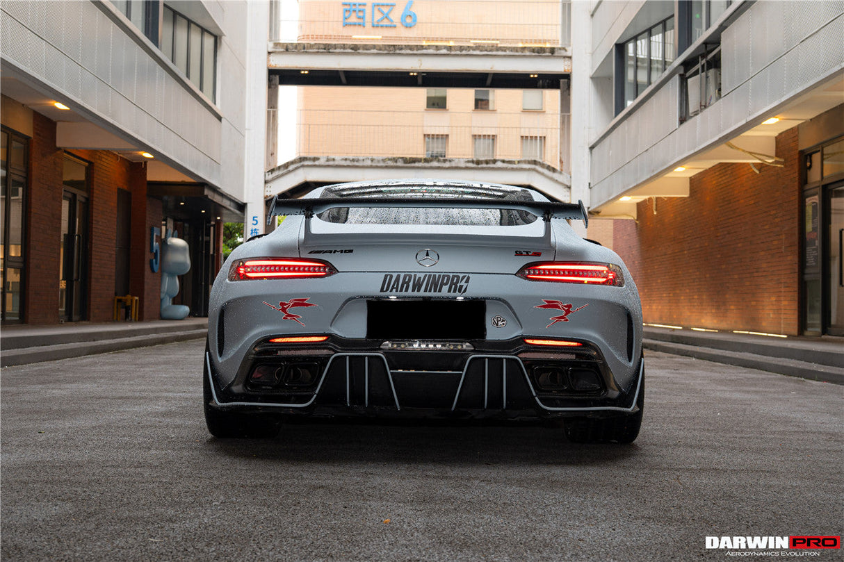 2015-2021 Mercedes Benz AMG GT | GTS Partial Carbon Fiber Rear Bumper With Exhaust Tips Darwinpro IMPII Design