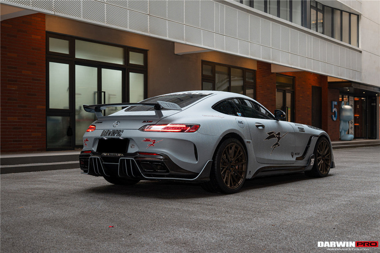 2015-2021 Mercedes Benz AMG GT | GTS Partial Carbon Fiber Rear Bumper With Exhaust Tips Darwinpro IMPII Design