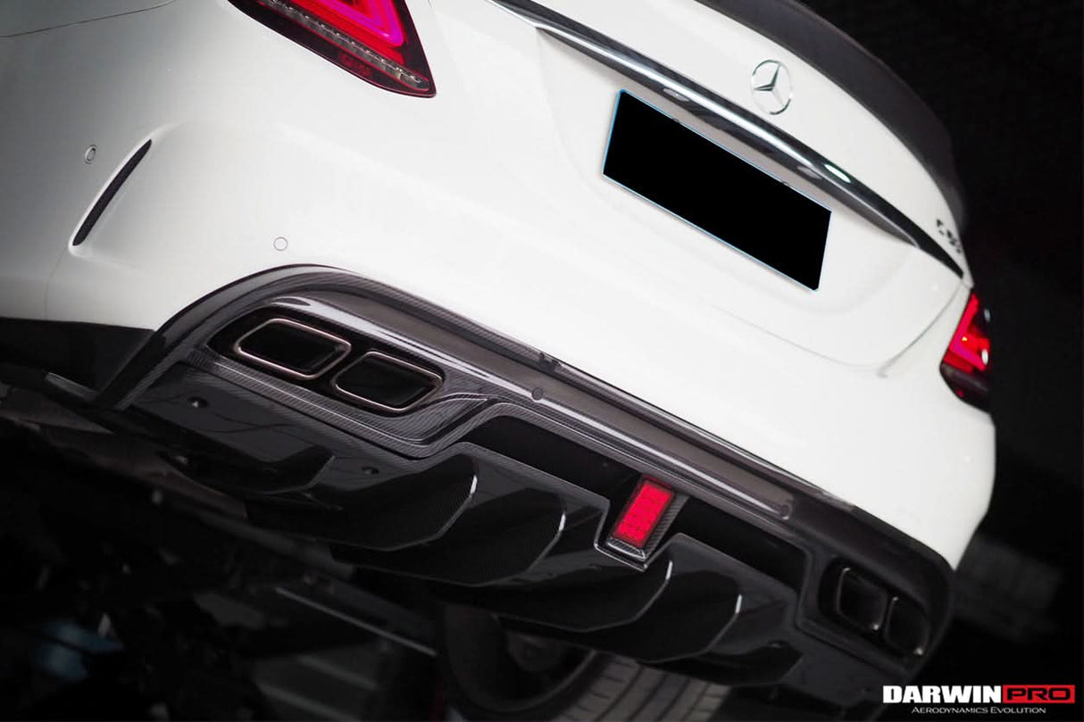 2015-2021 Mercedes Benz W205 C63 S AMG Sedan IMP Performance Carbon Fiber Rear Diffuser with Caps