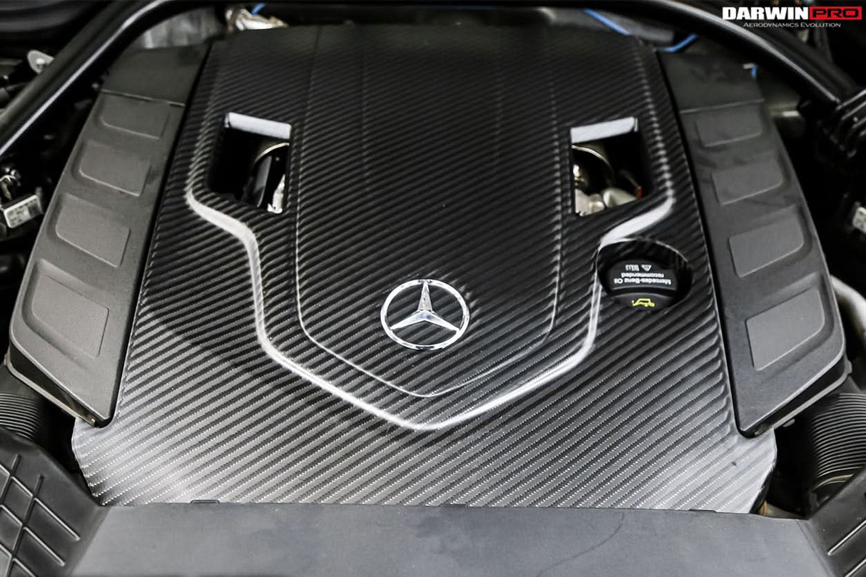 2019-2023 Mercedes Benz W464 G Wagon Dry Carbon Fiber Engine Cover Replacement Fits G500, G550