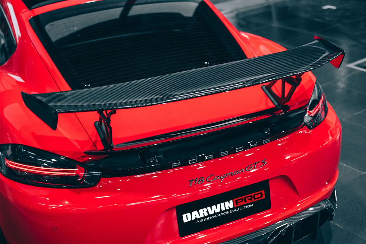 DarwinPRO 2012-2025 Porsche 718 | 981 Cayman | Boxster BKSS Style Carbon Fiber Trunk Spoiler