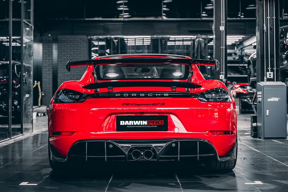 DarwinPRO 2012-2025 Porsche 718 | 981 Cayman | Boxster BKSS Style Carbon Fiber Trunk Spoiler