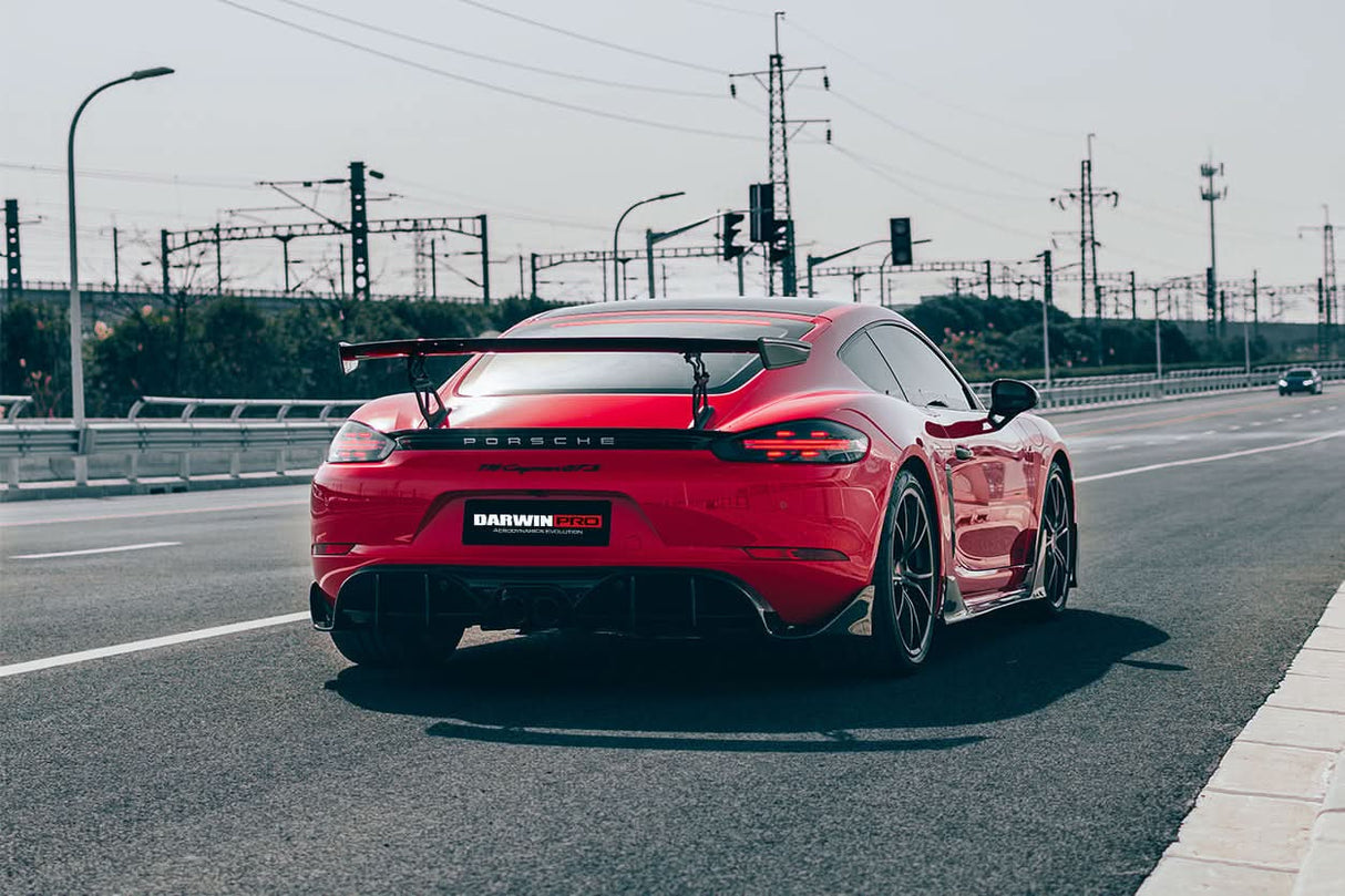 DarwinPRO 2012-2025 Porsche 718 | 981 Cayman | Boxster BKSS Style Carbon Fiber Trunk Spoiler