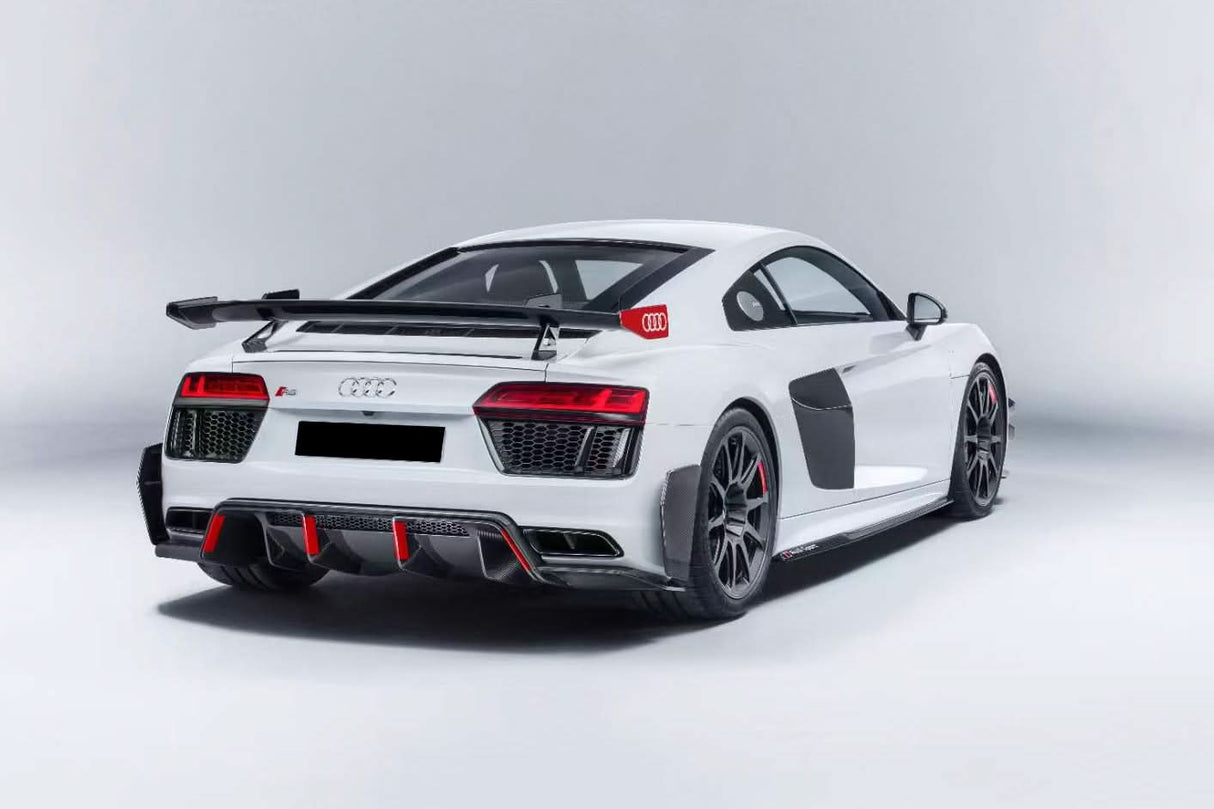 2016-2025 Audi R8 GEN2 Coupe Performance Parts Style Dry Carbon Fiber Trunk Wing with Base and Aluminum Legs