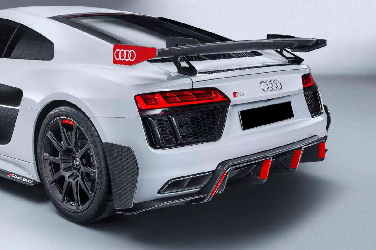 2016-2025 Audi R8 GEN2 Coupe Performance Parts Style Dry Carbon Fiber Trunk Wing with Base and Aluminum Legs