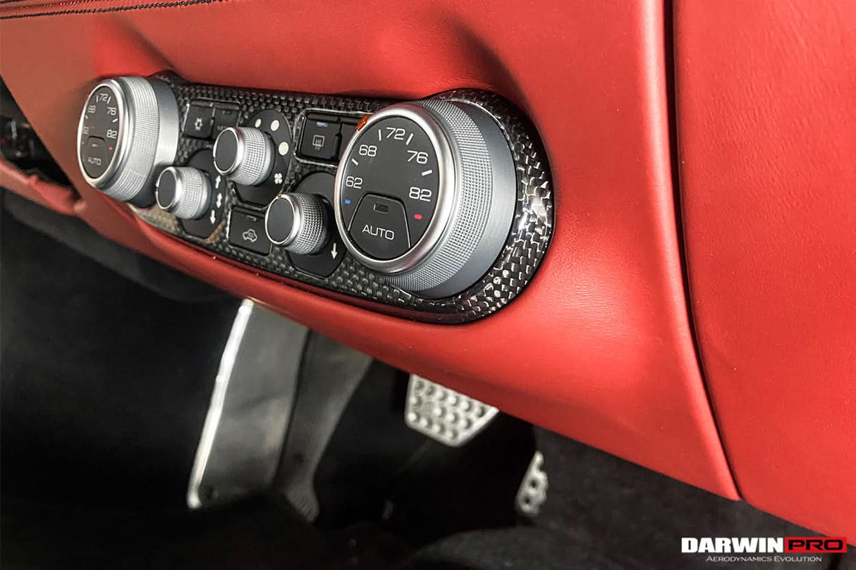 2015-2020 Ferrari Dry Carbon Fiber AC Control Panel Cover | Fits 488, Pista