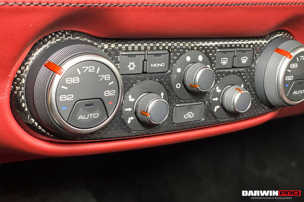 2015-2020 Ferrari Dry Carbon Fiber AC Control Panel Cover | Fits 488, Pista