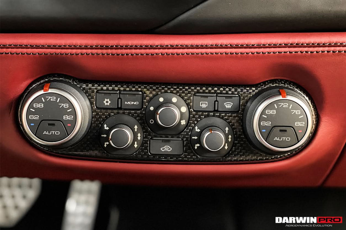 2015-2020 Ferrari Dry Carbon Fiber AC Control Panel Cover | Fits 488, Pista