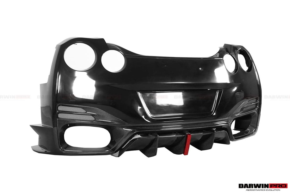 DarwinPRO 2008-2023 Nissan GTR R35 CBA DBA EBA BKSSII Style Rear Bumper with Diffuser Undertray And LED Light