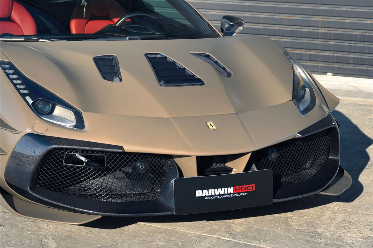 2015-2020 Ferrari 488 GTB | Spider Partial Carbon Fiber Hood - DarwinPRO Challenge Evo Modena Design