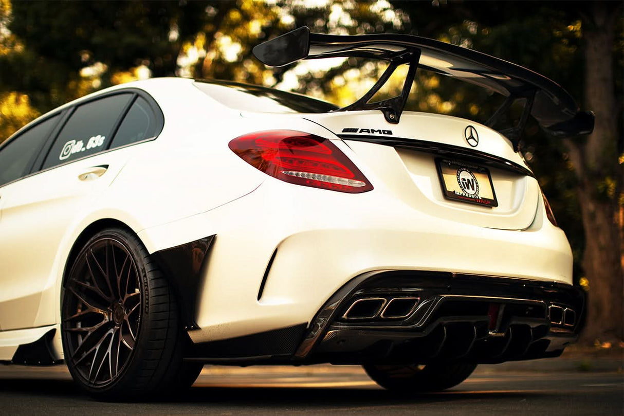 2015-2018 Mercedes Benz W205 C63 S AMG Sedan IMP Performance Carbon Fiber Rear Caps