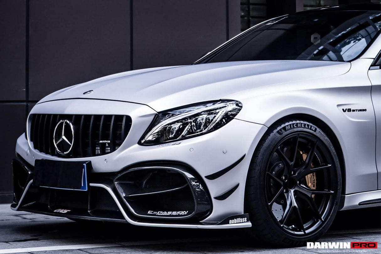 2015-2021 Mercedes Benz W205 C63 C63S AMG Coupe IMP Performance Partial Carbon Fiber Front Bumper With Canards