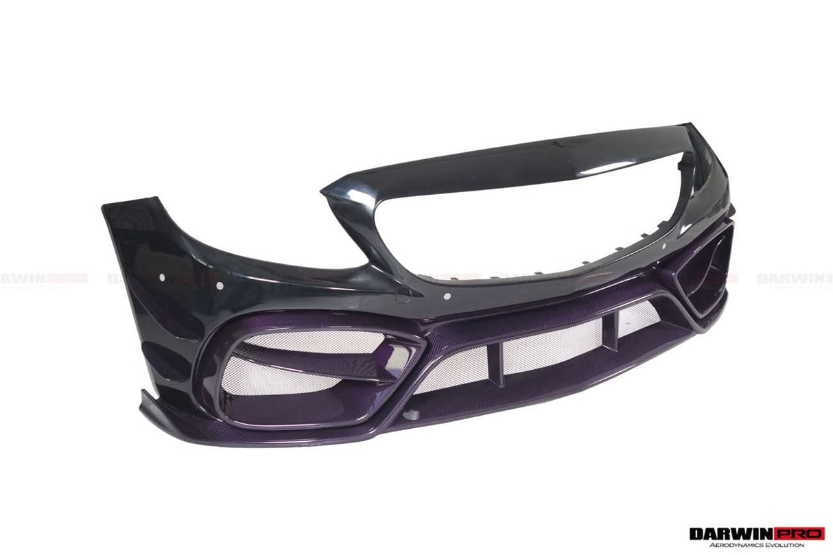 2015-2021 Mercedes Benz W205 C63 C63S AMG Coupe IMP Performance Partial Carbon Fiber Front Bumper With Canards
