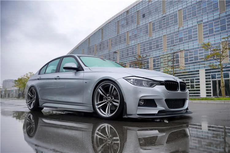 DarwinPRO 2013-2019 BMW 3 Series F30 F35 M-Tech GV Style Carbon Fiber Front Lip With Caps