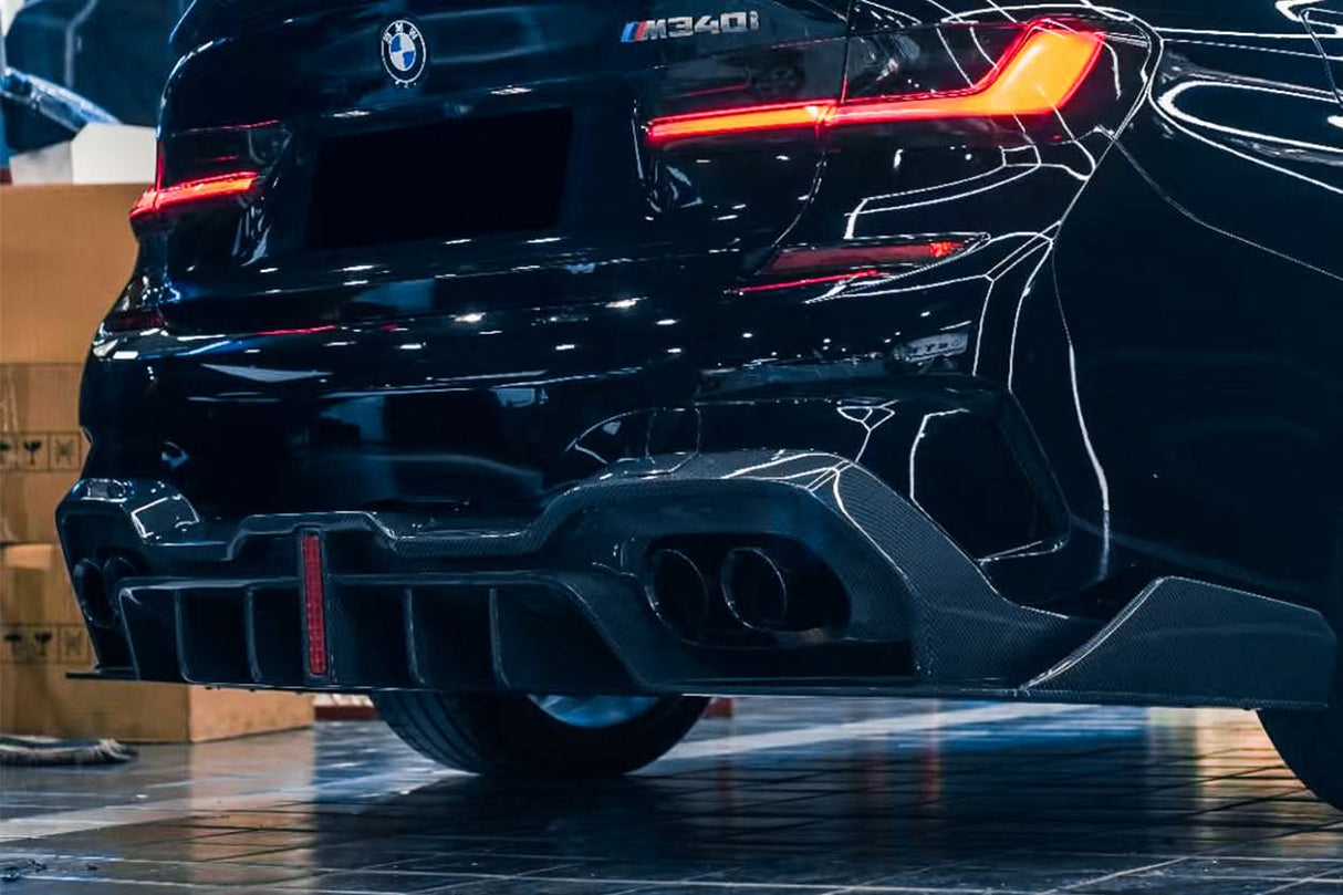 2019-2022 BMW 3 Series G20 G28 BKSS Style Carbon Fiber Rear Diffuser (For QUAD Exhaust tips)