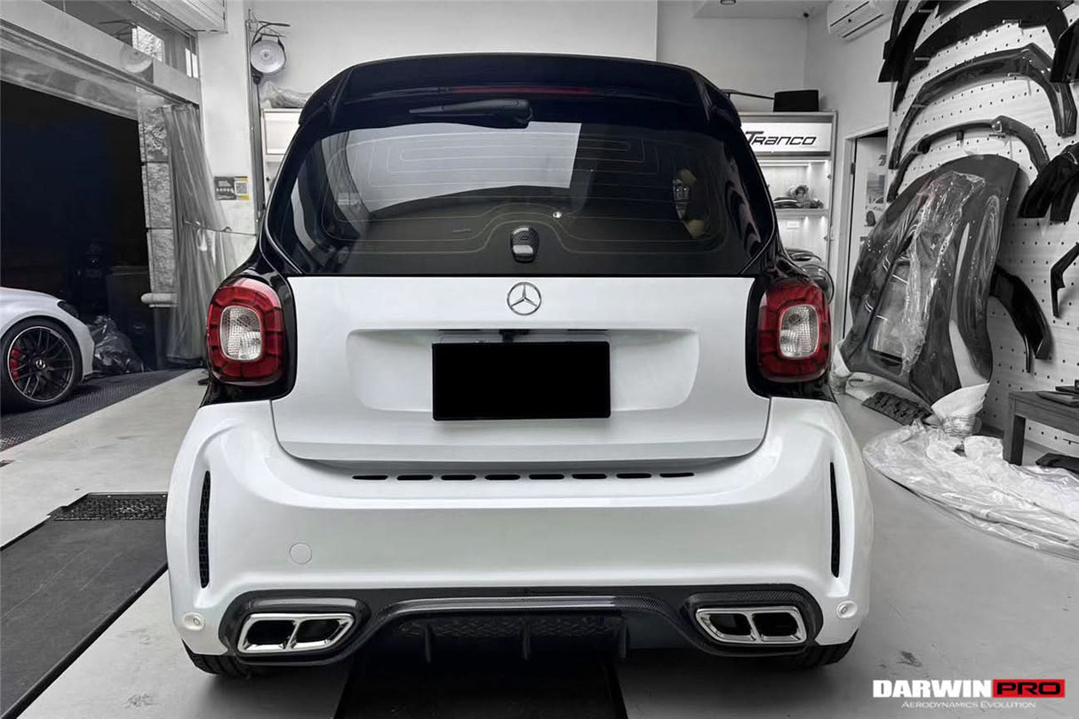 2016-2020 Smart Fortwo 453 BKSS Style Partial Carbon Fiber Rear Bumper