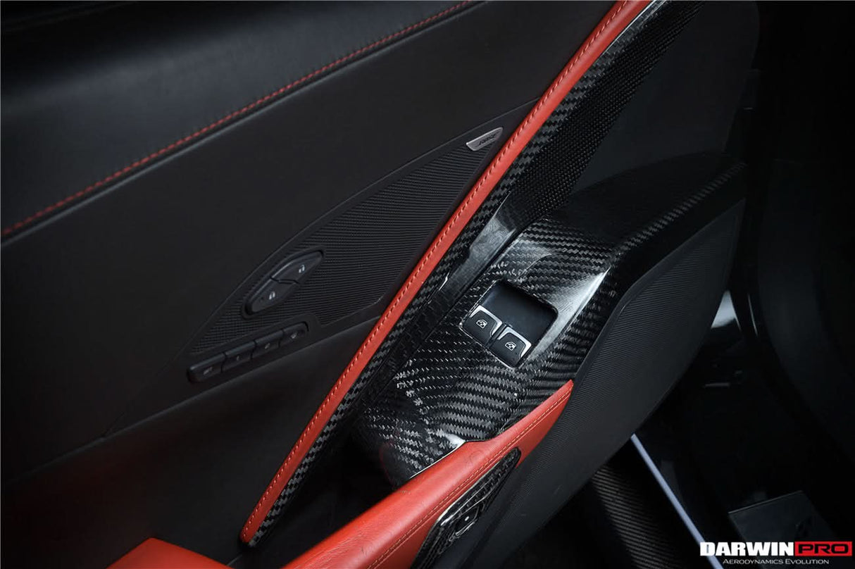 2013-2019 Corvette C7 Z06 Grandsport Dry Carbon Fiber Interior Door Panel Cover Trim
