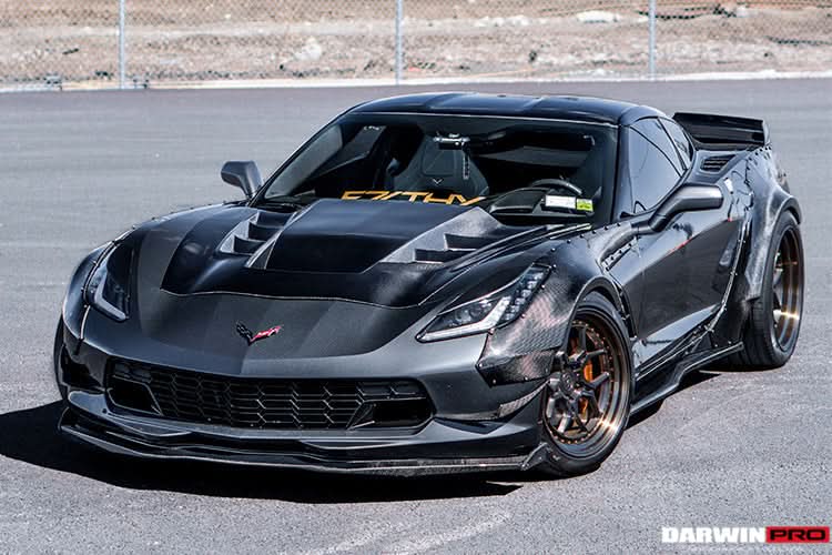 DarwinPRO 2013-2017 Corvette C7 Z51 BKSS Style Carbon Fiber Hood