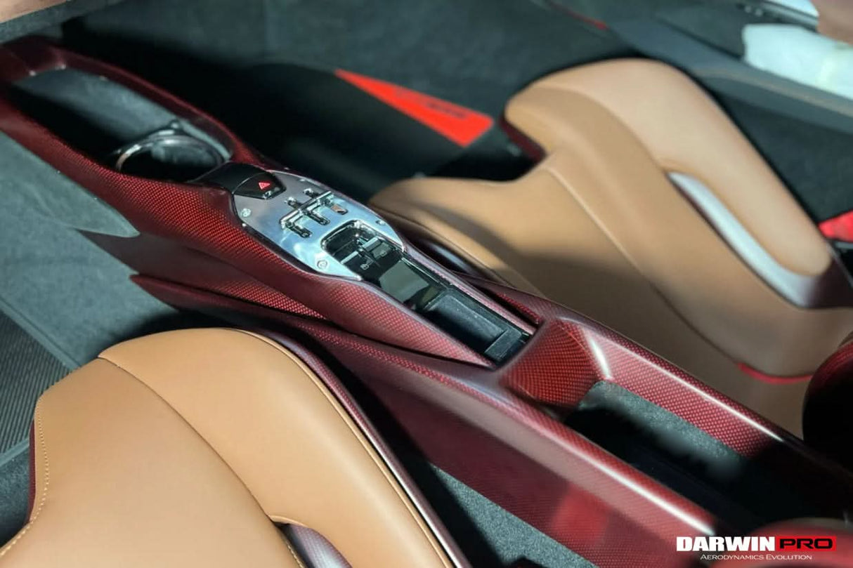 2022-2026 Ferrari 296 GTB GTS (Type F171) OE Style Dry Carbon Fiber Center Control Surround Panel Front End