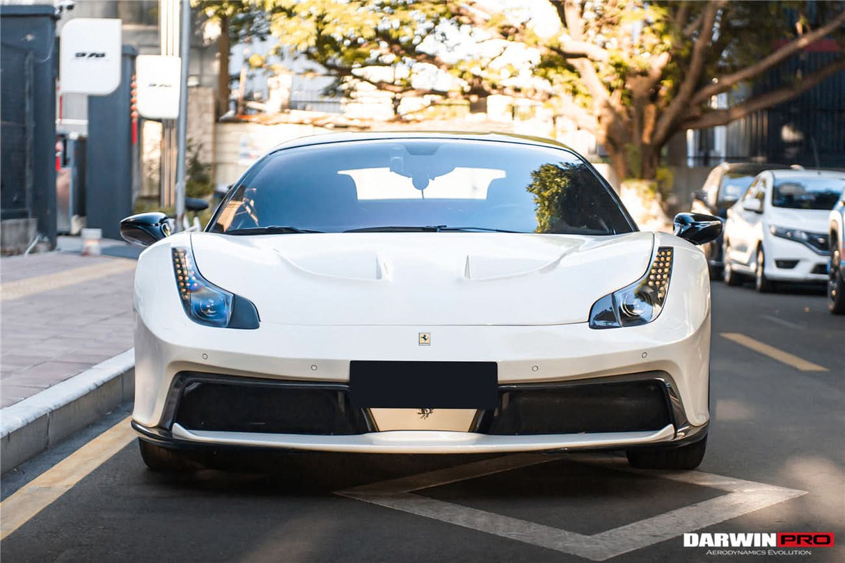 2010-2015 Ferrari 458 Italia and Spider Carbon Fiber Hood and Partial Carbon Fiber Front bumper DarwinPRO (BKSS Design)