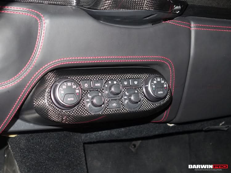 2010-2015 Ferrari 458 Dry Carbon Fiber AC Control Panel Cover DarwinPRO (OE) Fits Italia, Spider, Speciale